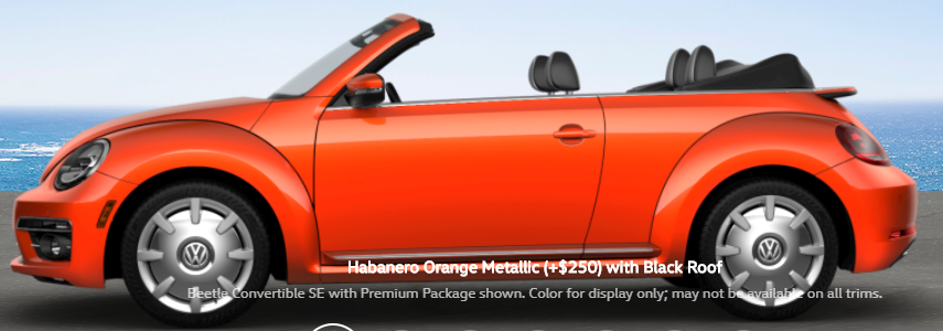 Volkswagen Bettle Convertible Habanero Orange Metallic