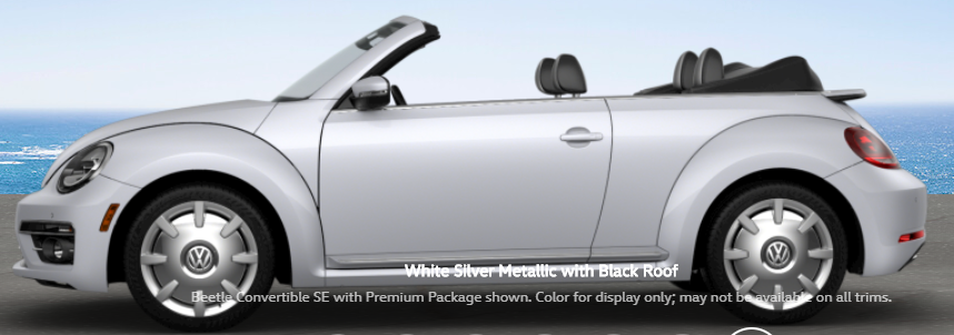 Volkswagen Bettle Convertible White Silver Metallic